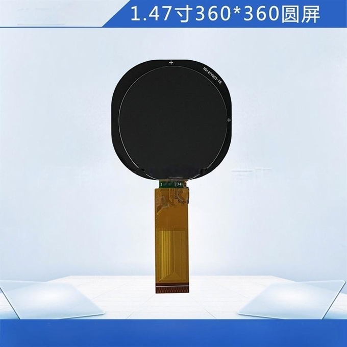 Front view of 1.47 inch round TFT نمایش